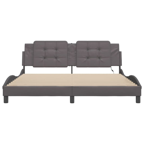 Bettgestell Grau mit LED 180x200 cm