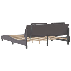 Bettgestell Grau mit LED 180x200 cm