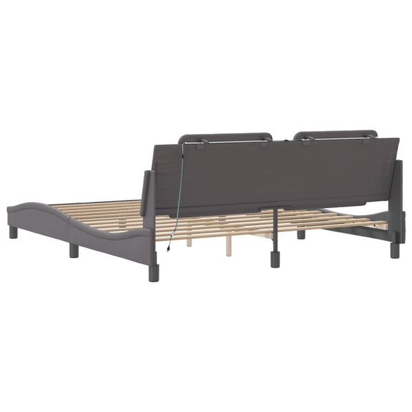 Bettgestell Grau mit LED 180x200 cm