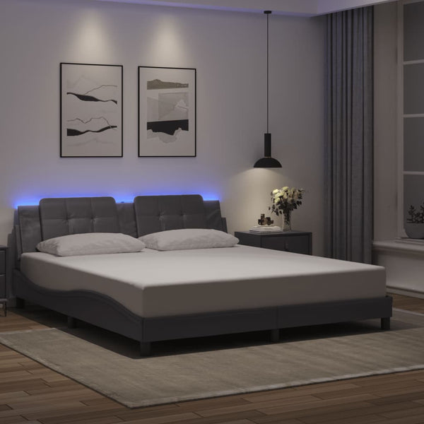 Bettgestell Grau mit LED 180x200 cm