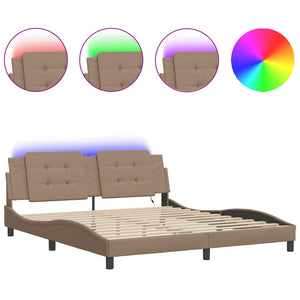 Bettgestell Zadar mit LED Cappuccino-Braun 180x200 cm