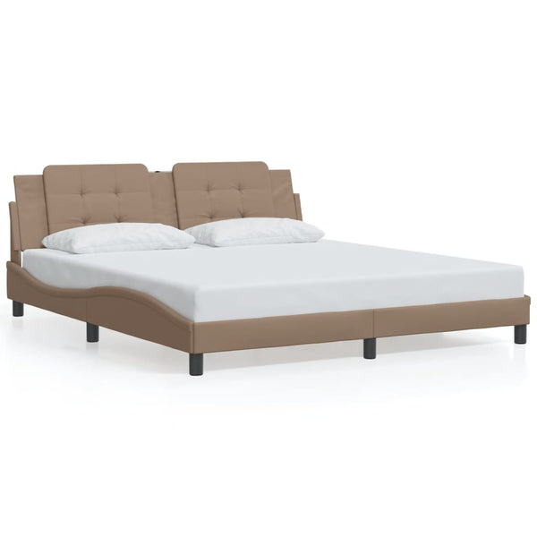 Bettgestell Zadar mit LED Cappuccino-Braun 180x200 cm