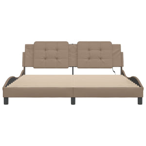 Bettgestell Zadar mit LED Cappuccino-Braun 180x200 cm