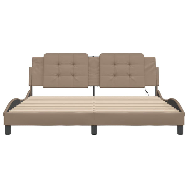Bettgestell Zadar mit LED Cappuccino-Braun 180x200 cm