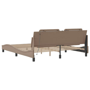 Bettgestell Zadar mit LED Cappuccino-Braun 180x200 cm