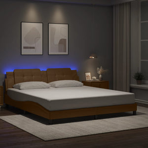 Bettgestell Zadar mit LED Cappuccino-Braun 180x200 cm