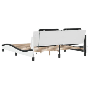LED Bettgestell 180x200 cm Schwarz/Weiß