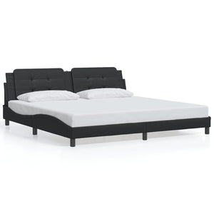 Bettgestell mit LED Schwarz 200x200 cm