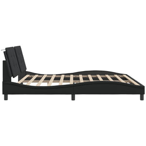 Bettgestell mit LED Schwarz 200x200 cm