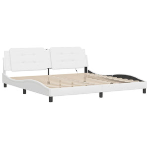 Bettgestell mit LED Weiß 200x200 cm