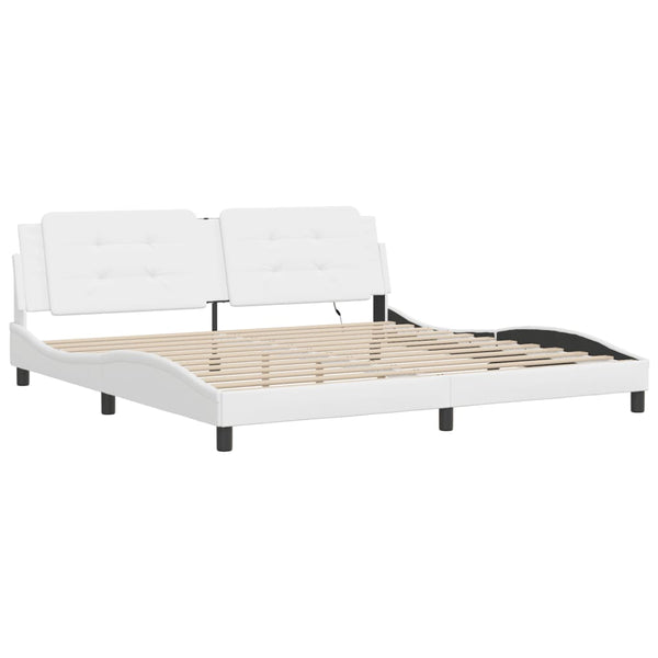 Bettgestell mit LED Weiß 200x200 cm
