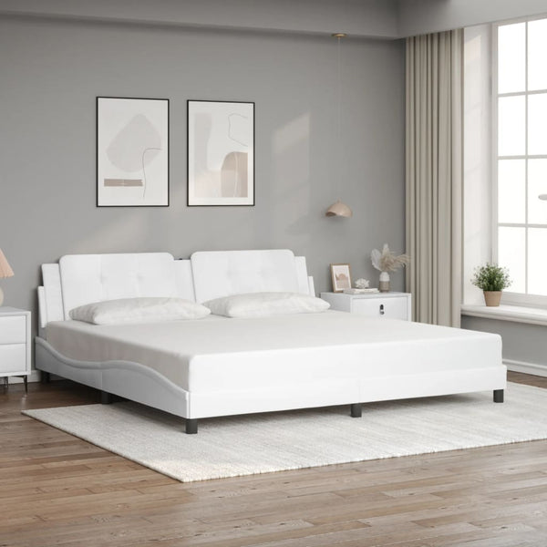 Bettgestell mit LED Weiß 200x200 cm