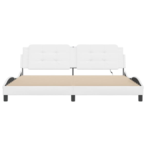 Bettgestell mit LED Weiß 200x200 cm