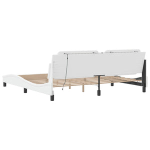 Bettgestell mit LED Weiß 200x200 cm