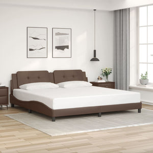 Bettgestell mit LED Braun 200x200 cm