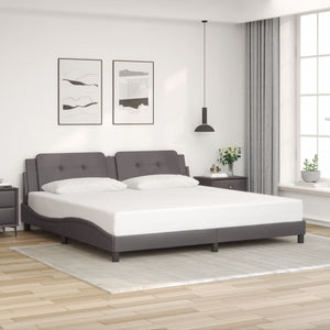 Bettgestell Grau 200x200 cm mit LED