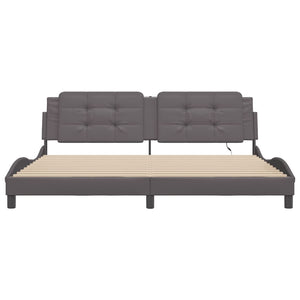 Bettgestell Grau 200x200 cm mit LED