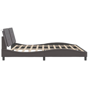 Bettgestell Grau 200x200 cm mit LED