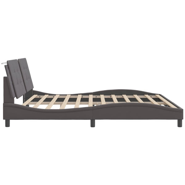 Bettgestell Grau 200x200 cm mit LED