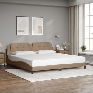 Bettgestell mit LED Cappuccino-Braun 200x200 cm