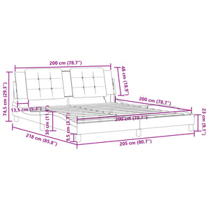 Bettgestell 200x200 cm mit LED Schwarz/Weiß