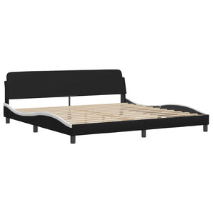 Bettgestell 200x200 cm mit LED Schwarz/Weiß
