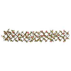 vidaXL Trellis with Artificial Ivy Extendable Dark Pink 180x20cm