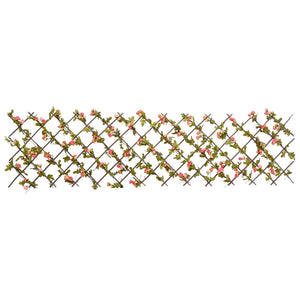 vidaXL Expandable Trellis with Artificial Ivy Dark Pink 180x60cm