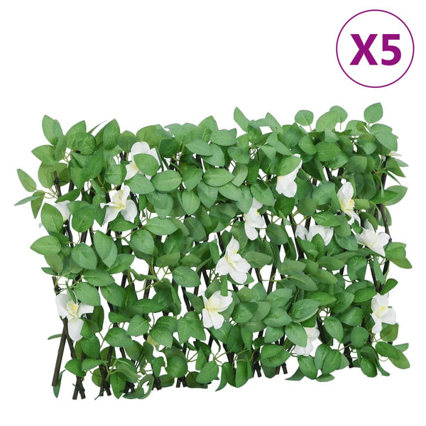 vidaXL Trellis with Artificial Ivy 5 pcs. Extendable 180x30 cm