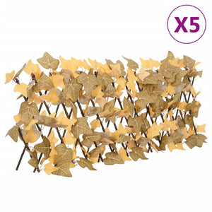 vidaXL Trellis with Artificial Maple Leaves 5 pcs. Orange 180x30cm