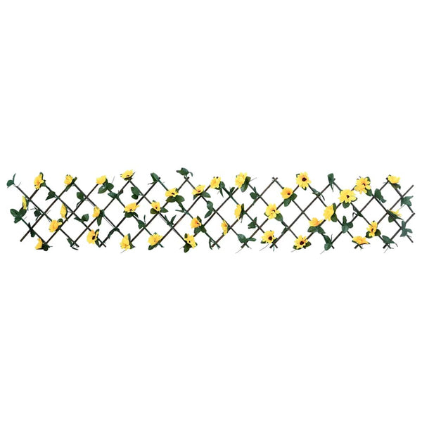 Erweiterbares Rankgitter mit künstlichem Efeu, Gelb, 180 cm