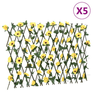 vidaXL Expandable Trellis with Artificial Ivy 5 pcs 180x60 cm