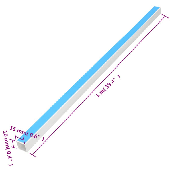 vidaXL Cable Ducts Self-Adhesive 15x10 mm 10 m PVC