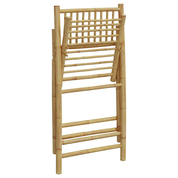 vidaXL Bistro Chairs 6 pcs. Foldable with Cream White Cushions Bamboo