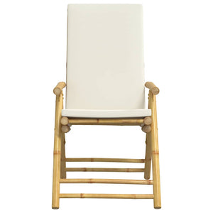 vidaXL Garden Chairs 4 pcs. Adjustable Foldable with Cushions Bamboo
