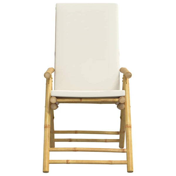 vidaXL Garden Chairs 4 pcs. Adjustable Foldable with Cushions Bamboo