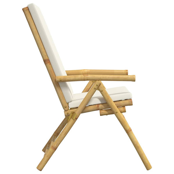 vidaXL Garden Chairs 4 pcs. Adjustable Foldable with Cushions Bamboo