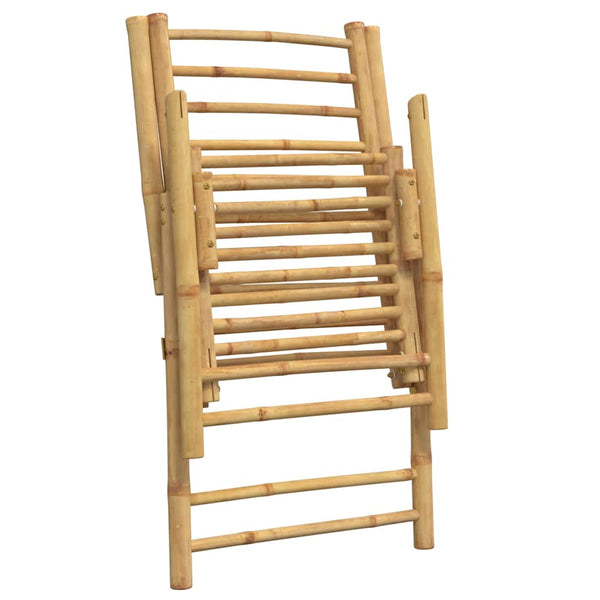 vidaXL Garden Chairs 4 pcs. Adjustable Foldable with Cushions Bamboo