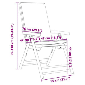 vidaXL Garden Chairs 4 pcs. Adjustable Foldable with Cushions Bamboo