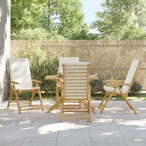 vidaXL Garden Chairs 4 pcs. Adjustable Foldable with Cushions Bamboo
