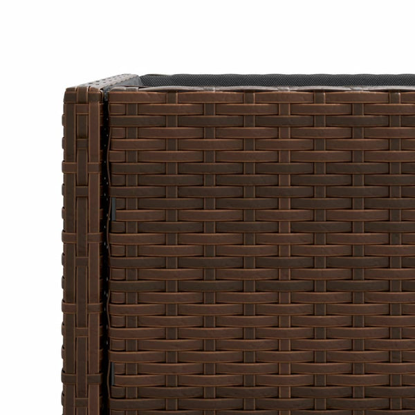 vidaXL Raised Garden Beds with Shelf 2 pcs Brown 90x40x75 cm Poly Rattan