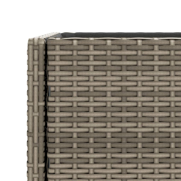 vidaXL Raised Garden Beds with Shelf 2 pcs Grey 90x40x75 cm Poly Rattan