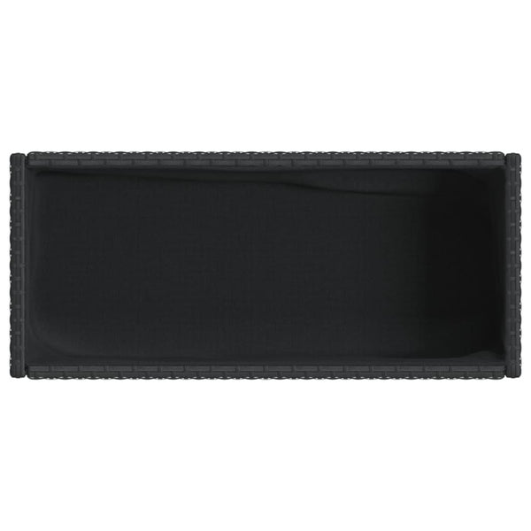 vidaXL Raised Garden Beds with Shelf 2 pcs Black 70x28x70 cm Poly Rattan