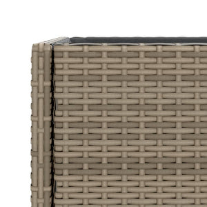 vidaXL Raised Garden Beds with Shelf 2 pcs Grey 70x28x70 cm Poly Rattan