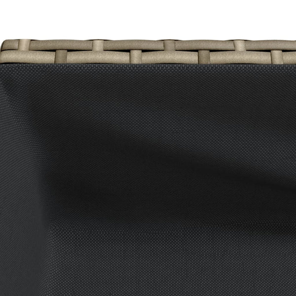 vidaXL Raised Garden Beds with Shelf 2 pcs Grey 70x28x70 cm Poly Rattan