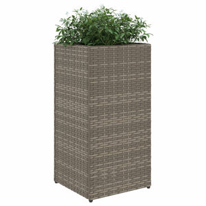 Pflanzkübel Set Grau Poly Rattan 30x60cm, 2 Stk.