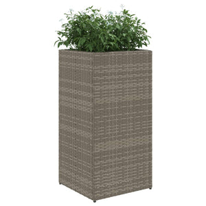 vidaXL Planters 2 pcs Grey 40x40x80 cm Poly Rattan