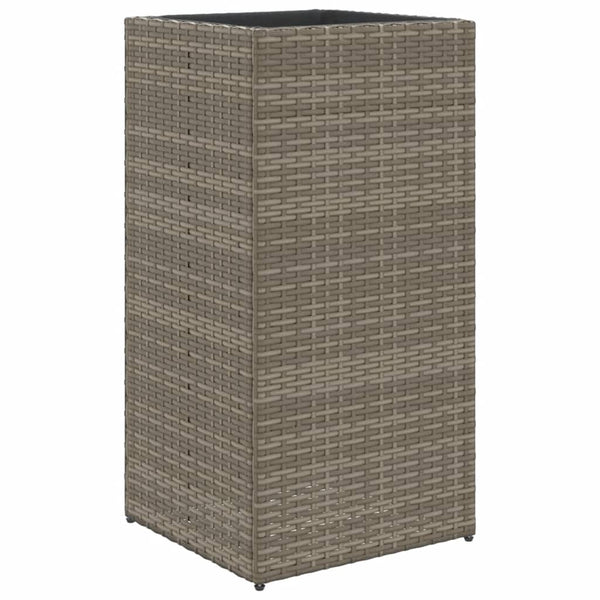 vidaXL Planters 2 pcs Grey 40x40x80 cm Poly Rattan