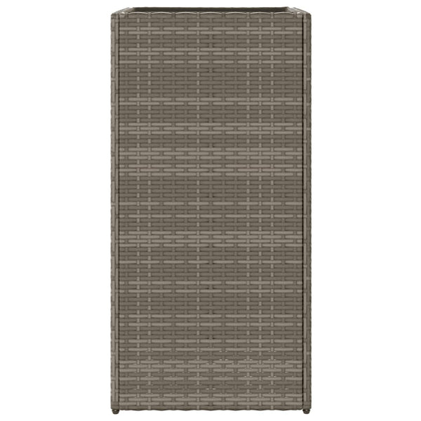 vidaXL Planters 2 pcs Grey 40x40x80 cm Poly Rattan