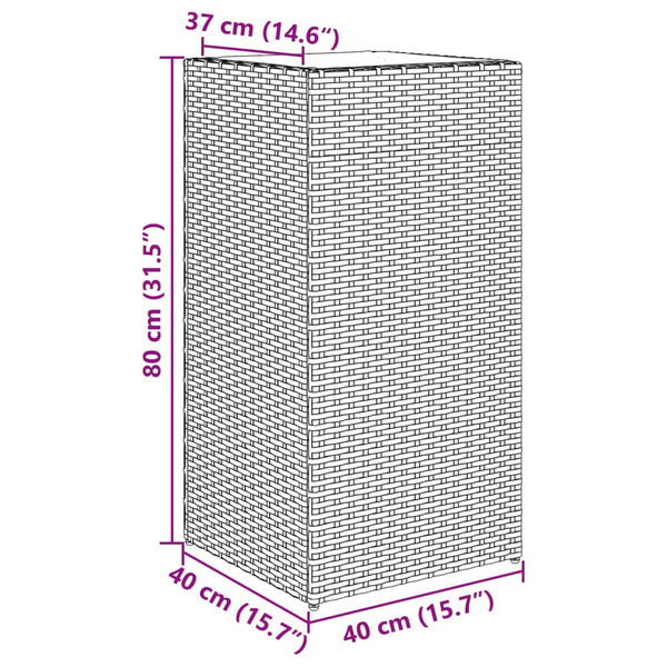 vidaXL Planters 2 pcs Grey 40x40x80 cm Poly Rattan